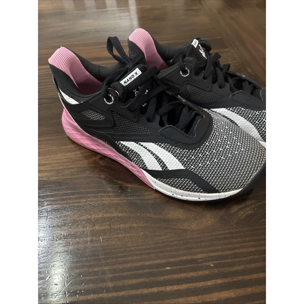 Reebok Nano X All Terrain Sneaker Shoes Womens 5 Black White Pink 124799747
